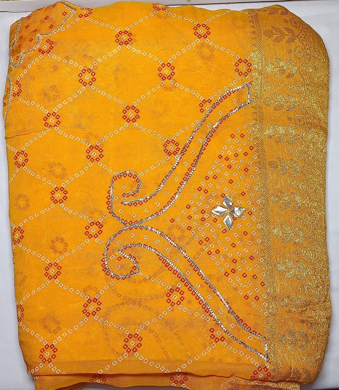 Bandhani gota patti saree