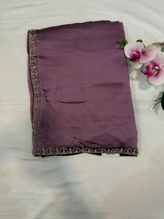 Chiffon georgette zarikan saree