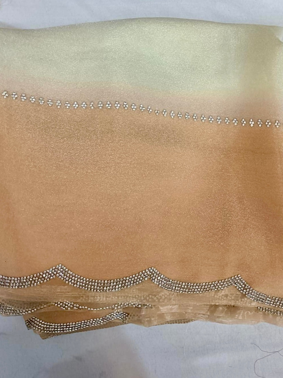 premium georgette shimmer siroski work border saree