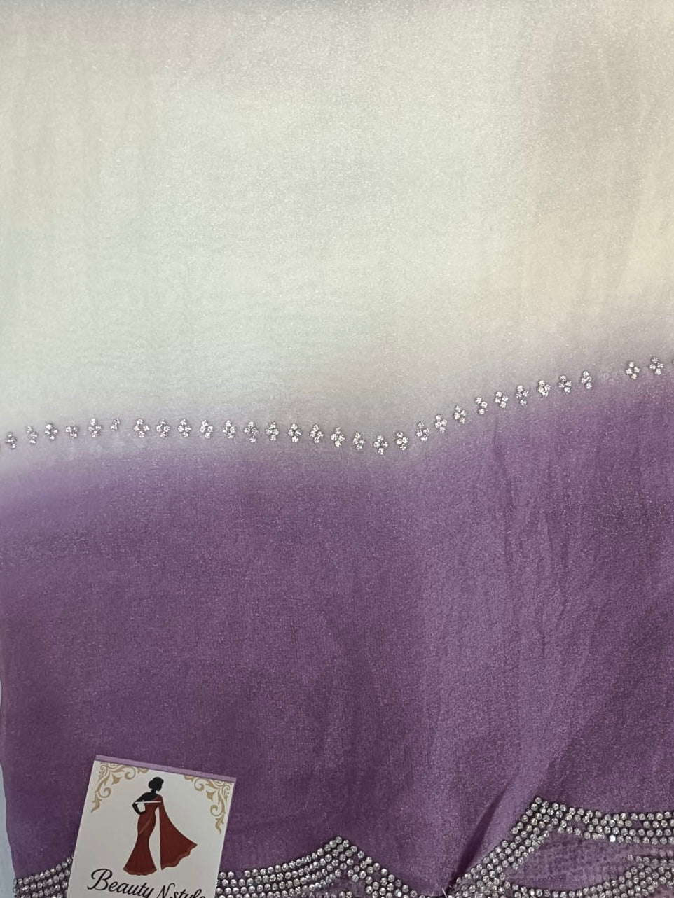 premium georgette shimmer siroski work border saree