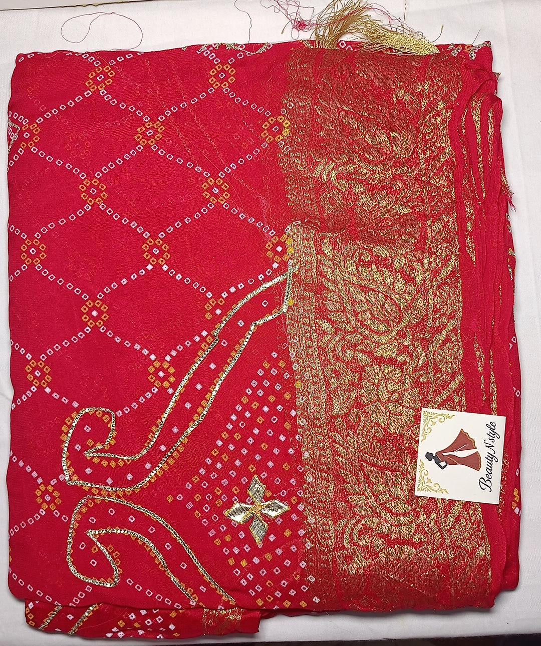 Bandhani gota patti saree